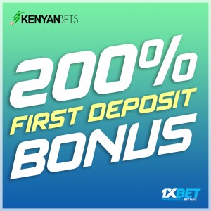1XBet Kenya 1st deposit bonus