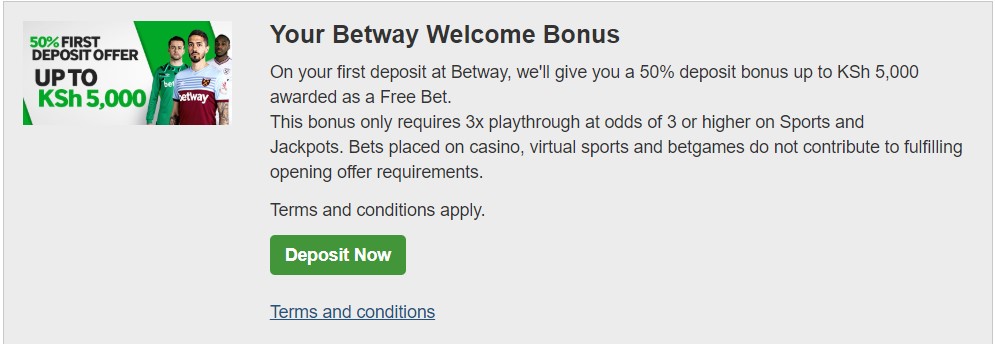 betway welcome bonus