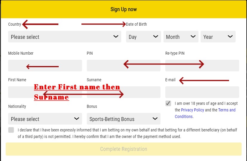 eazibet mobile registration