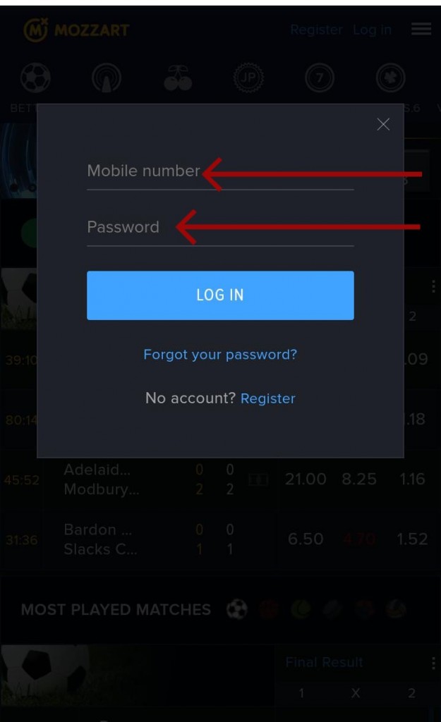 mozzartbet login