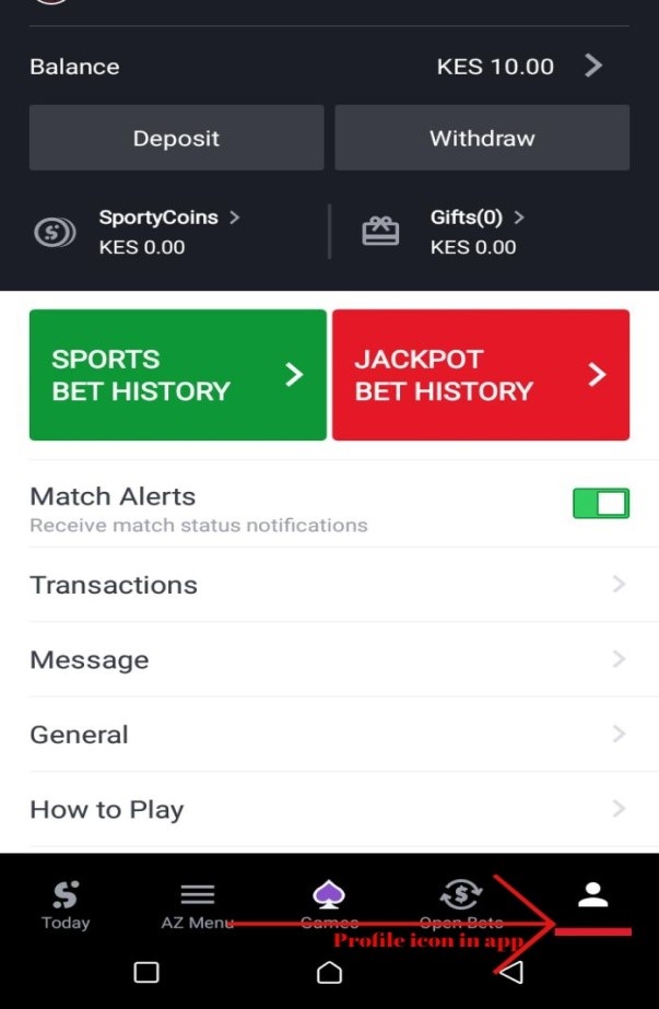 sportybet account