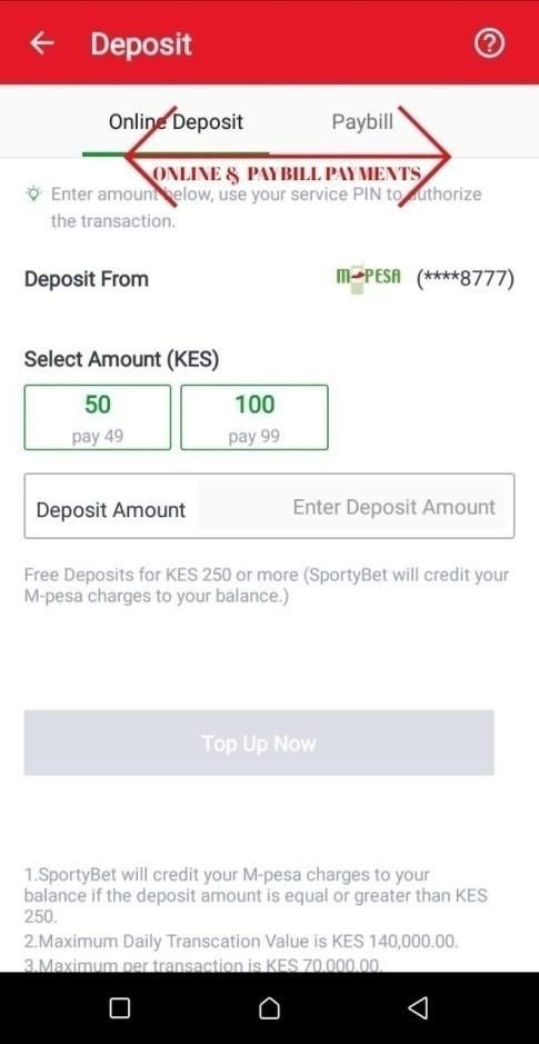 sportybet payments