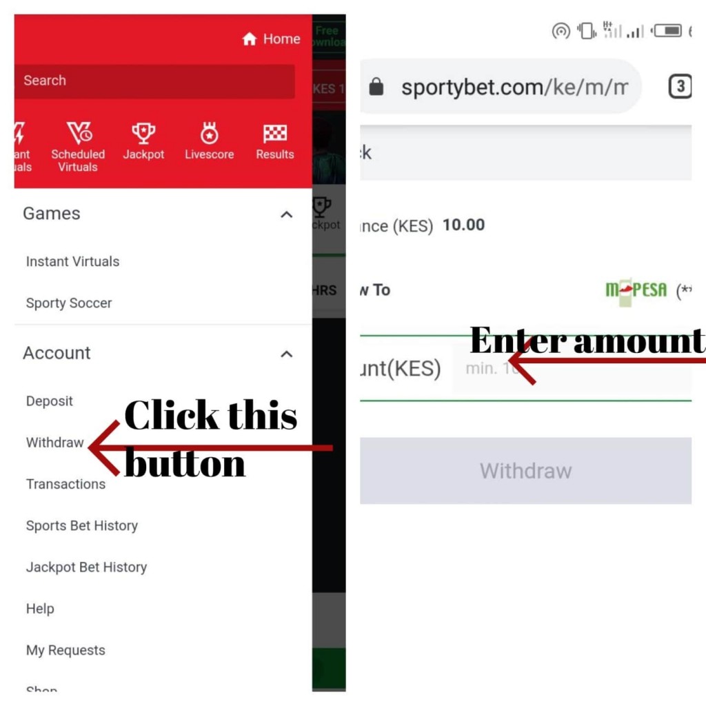 sportybet withdrawal