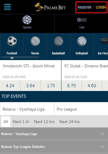 palmsbet login