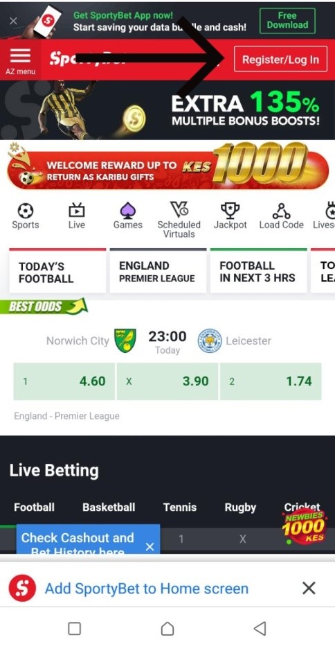 sportybet login