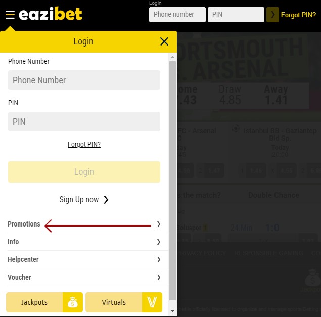 eazibet deposit