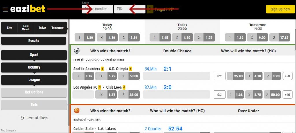 eazibet login