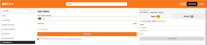 bet254 login